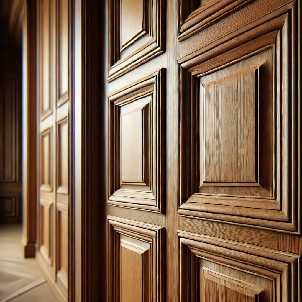 Recessed Wood Paneling for Door Sections